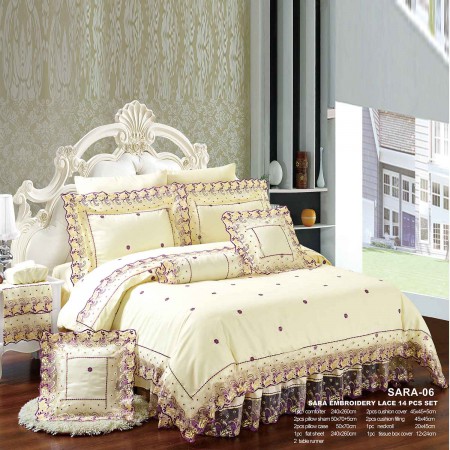 Milanobedlinen Comforter Sara Lace 14pcs Set